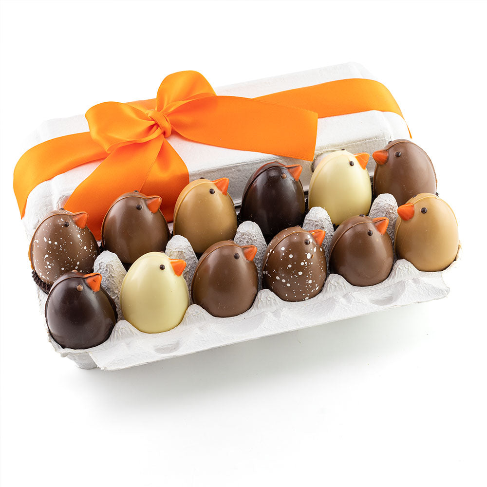 Twelve chicks in a box