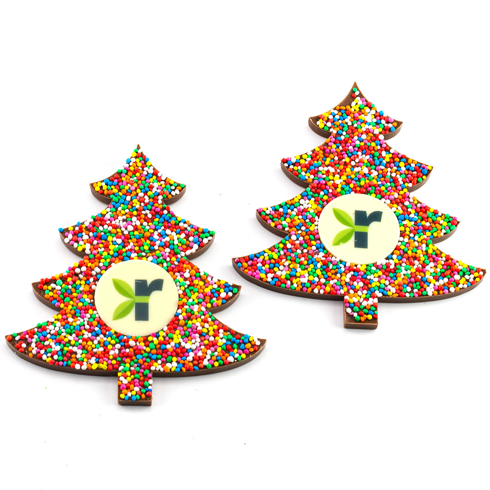 Personalised Novelty Tree Chocolates with Christmas Toppings