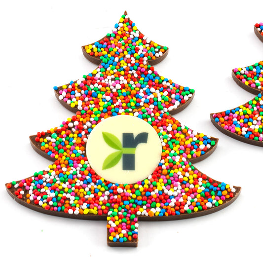 Personalised Novelty Tree Chocolates with Christmas Toppings