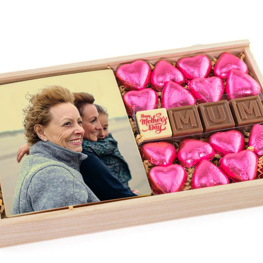 Mother's Day photo print with Pink Hearts Lead time: 1-3 days